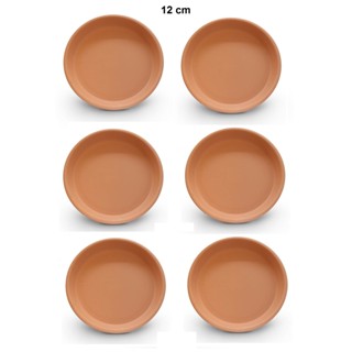 6 Pratos de Barro Redondo 12 cm Para Vaso de Planta Pratinho Pequeno em Oferta na Shopee