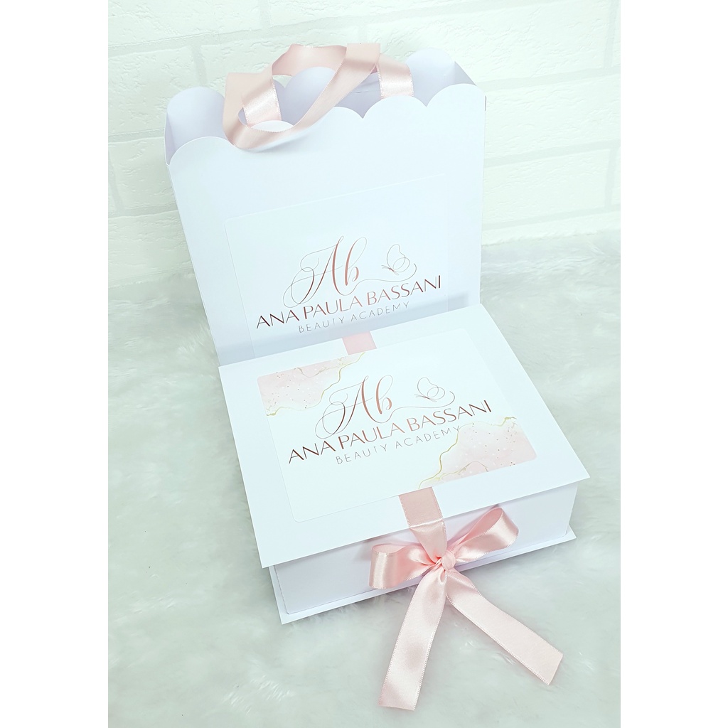 5 kits Cursos (Caixa+Sacola) com Logo para Empresas, para Cursos, Para design de Unhas em Oferta na Shopee