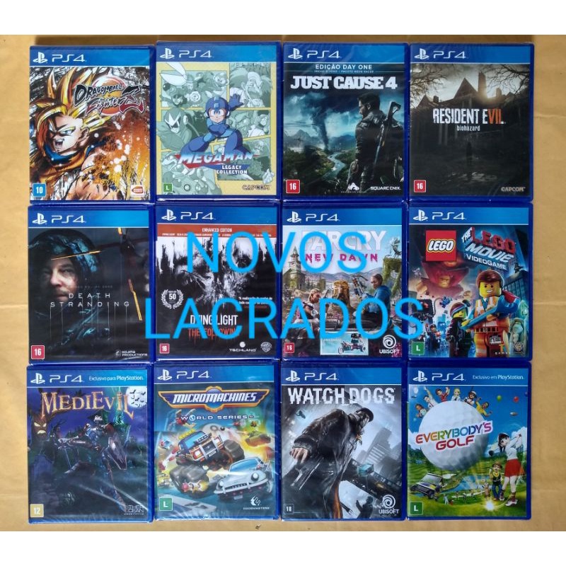 Jogos De PS4 Novos Lacrados Mídia Fisica CD - Escorrega o Preço