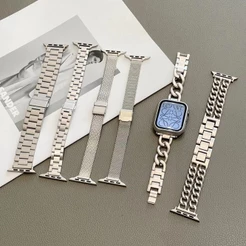 Pulseira Starlight Para apple watch 11 10 9 8 7 6 se 46mm 41mm 45mm 40mm 44mm 49mm De Aço Inoxidável Fina iwatch 5 3 38m