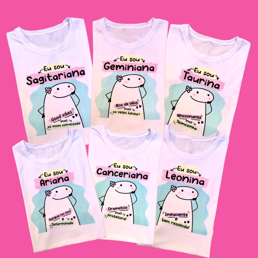 Imagem t shirt blusinha feminina basica moda bentô flork signo P ao GG