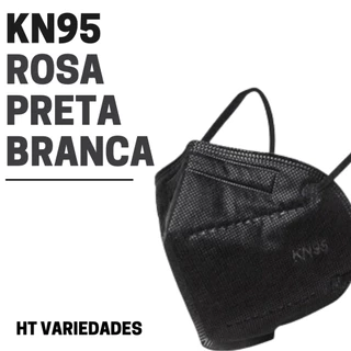 KIT 5 Máscaras KN95 ORIGINAL - Individualmente Embalada BRANCO/ROSA/PRETO NON MEDIC