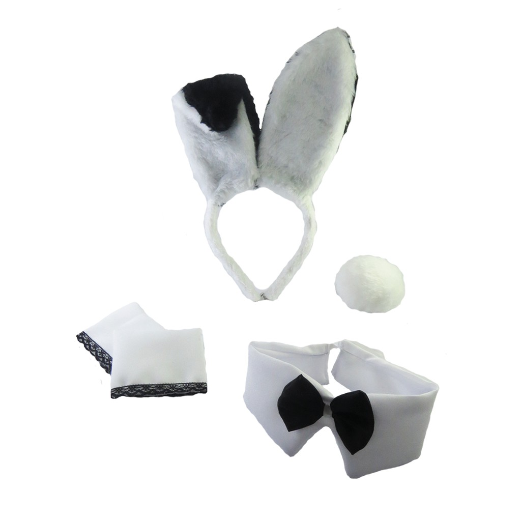1 Kit Fantasia Coelha Play Boy Tiara E Punhos em Oferta na Shopee