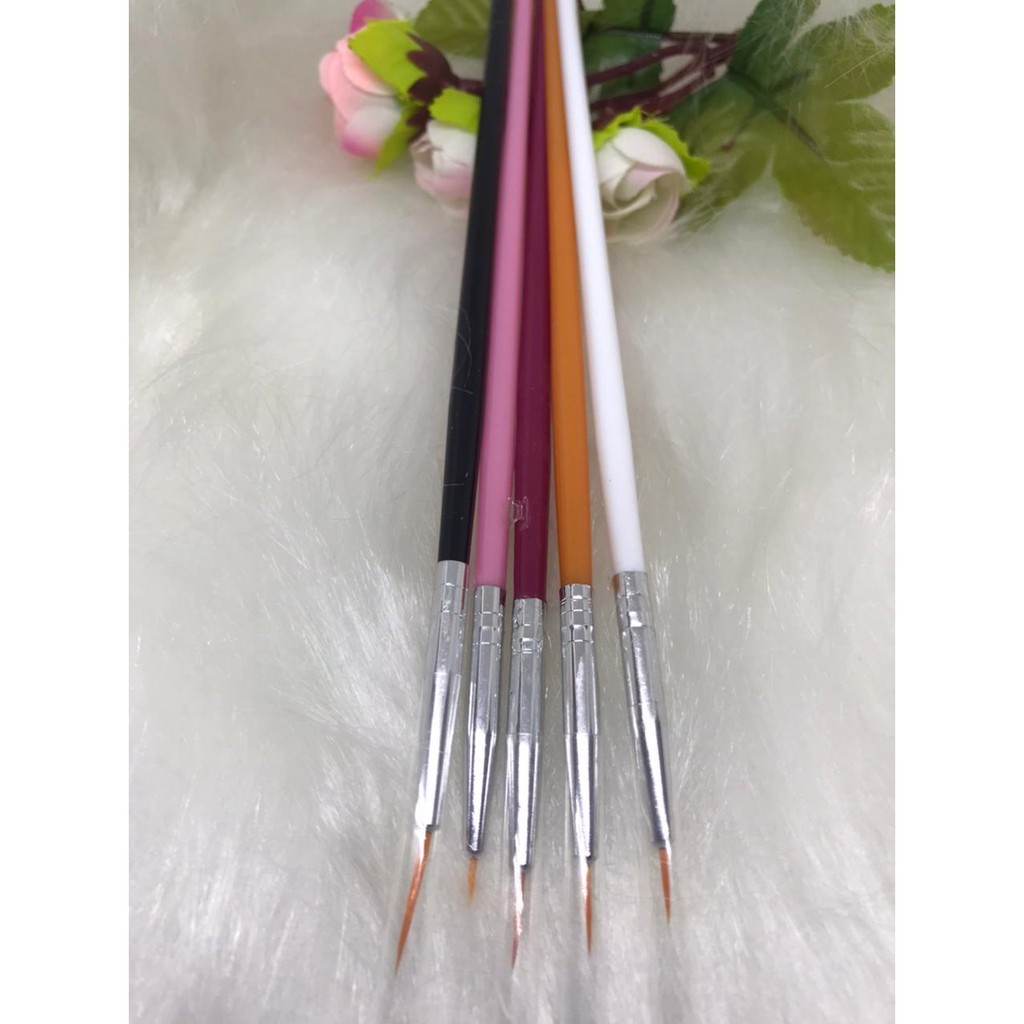 5 Peças Nail Art Liner Pen Uv Gel Pintura Pincel De Design D