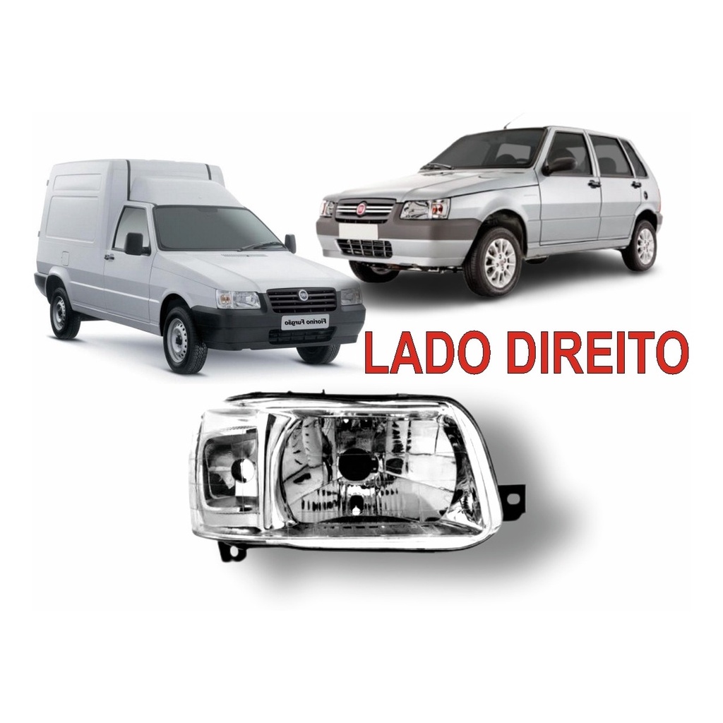 Fiat Uno Fiorino Mascara Cromada Lado Direito 2004 2005 2006 2007 2008 2009 2010 2011 2012 2013