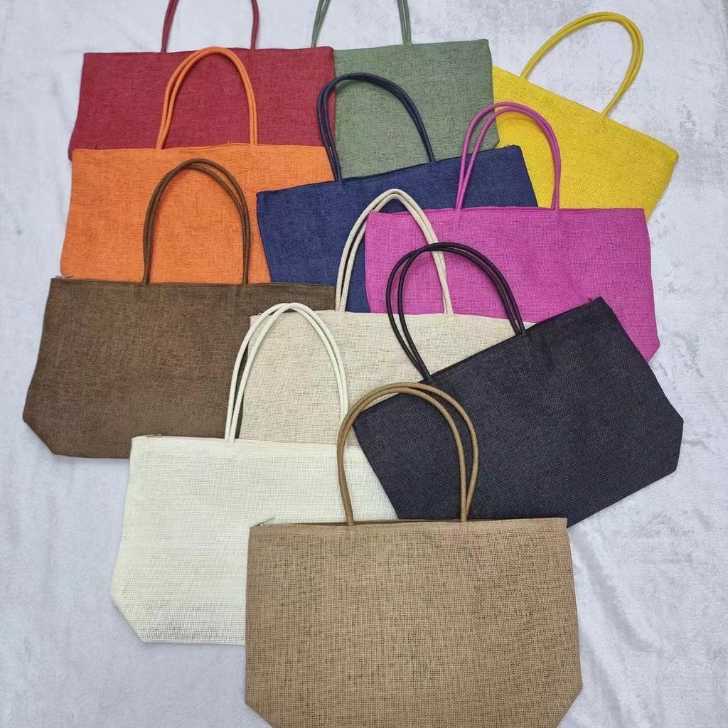 Bolsa Grande de Palha Moda Praia com Zíper e bolso interno - NOVAS CORES/Bolsa sacola de praia