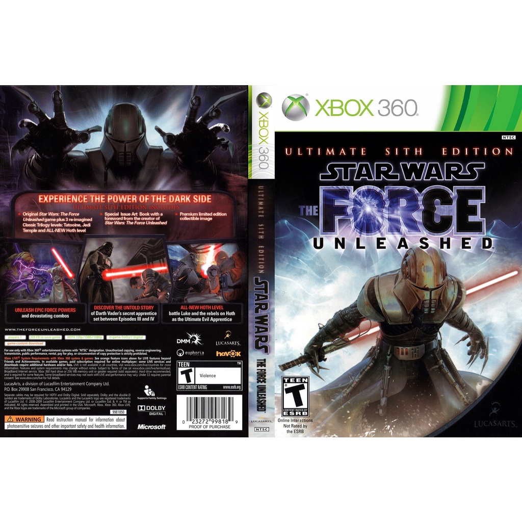 Star Wars The Force Unleashed Ultimate Sith Edition [ Xbox 360 LT 3..0 ou RGH 3.0 ]