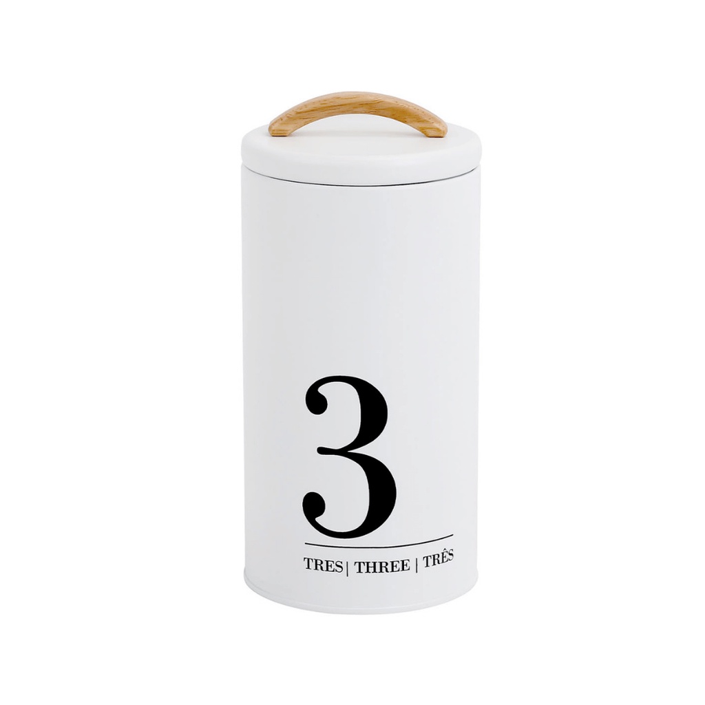 Pote Lata Porta Condimentos Metalla N3 Branco - YOI (1750 ml)
