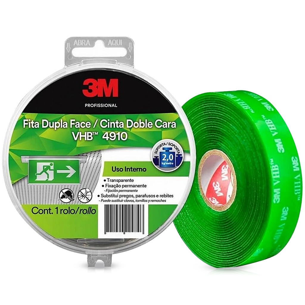 Fita Dupla Face Vhb 19mm X 5m Transparente Interno 3M