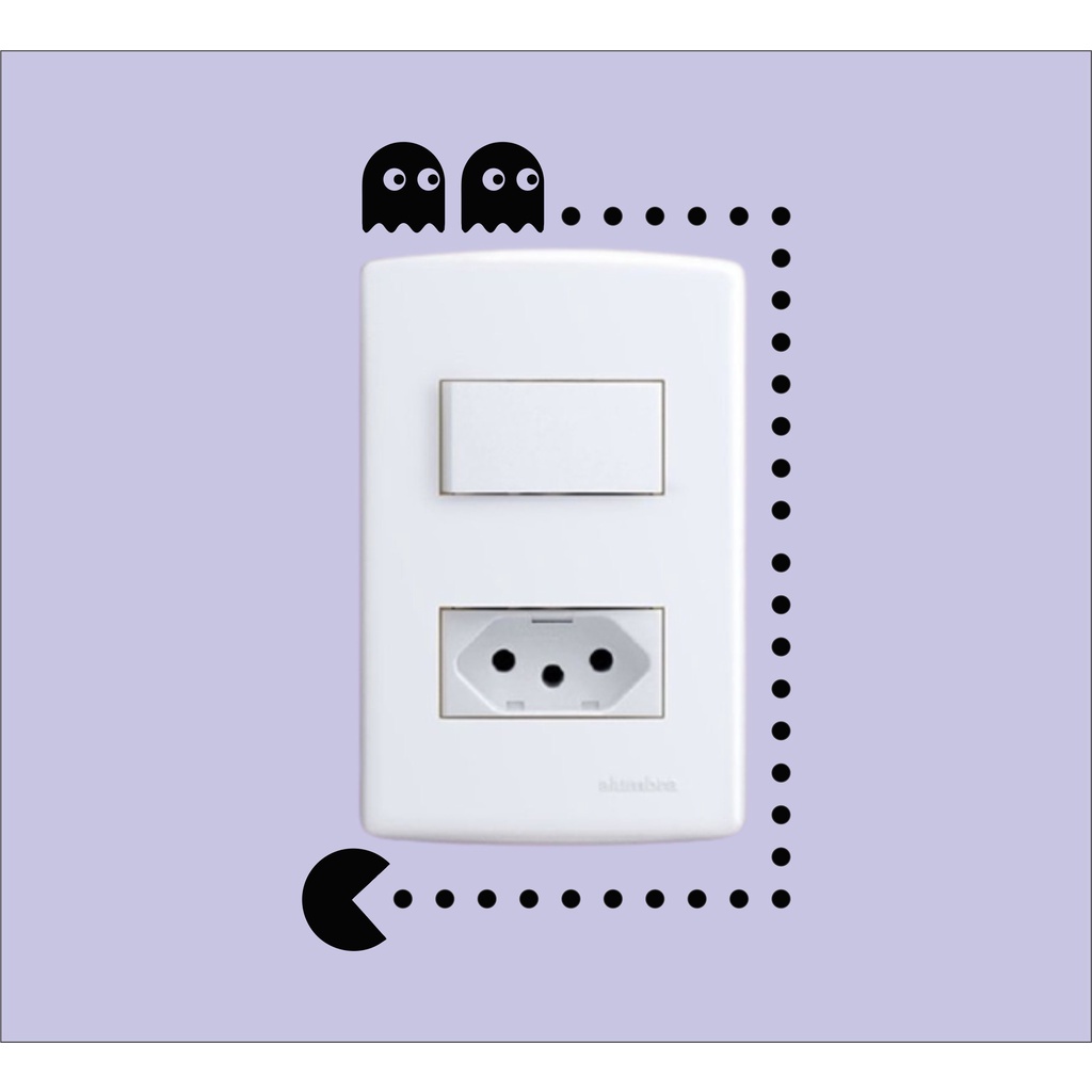Adesivo Decorativo Interruptor / Tomada Pac-Man