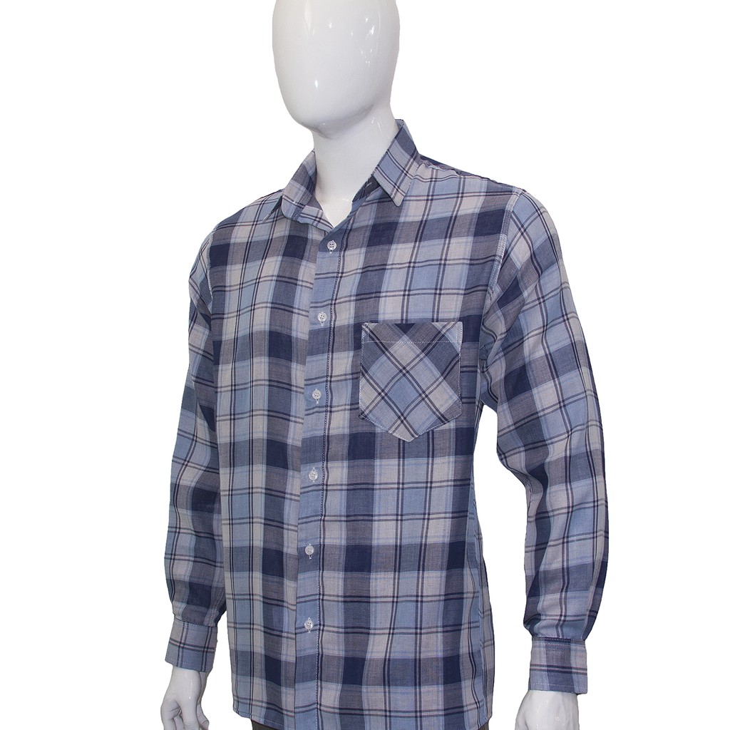 Camisa Social Manga Longa Para Serviço Trabalho Xadrez Fit
