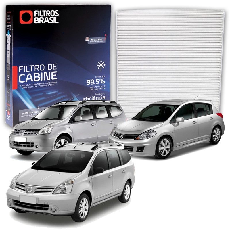 Filtro da Cabine Ar Condicionado Nissan Grand Livinas SL X Gear Nissan Tiidas SL 1.8 16v - Spare Parts and Accessories for Vehicles