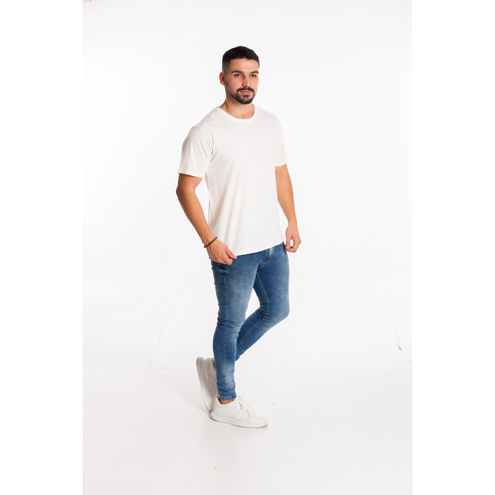 Kit 3 Camisetas masculinas atacado básicas cor BRANCA fio 30 algodão com reforço de gola oferta especial