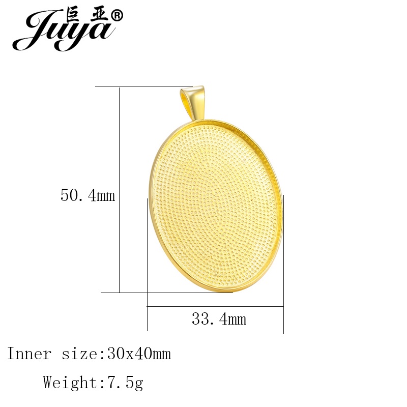 5 Pçs/Lote 40x30mm Oval Base Cabochon Configuração Bandejas Para Pingente De Colar DIY Fazer Jóias Acessórios Artesanais — imagem 2 de 2