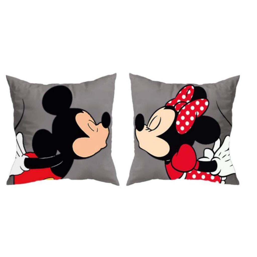kit 2 capas de almofada Mickey e Minnie Beijo Casal 45x45 em Oferta na Shopee