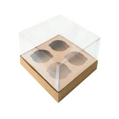 Caixa Mini Cupcake 4 Cav 11x11x8,5cm Kraft 10un - Assk Rizzo