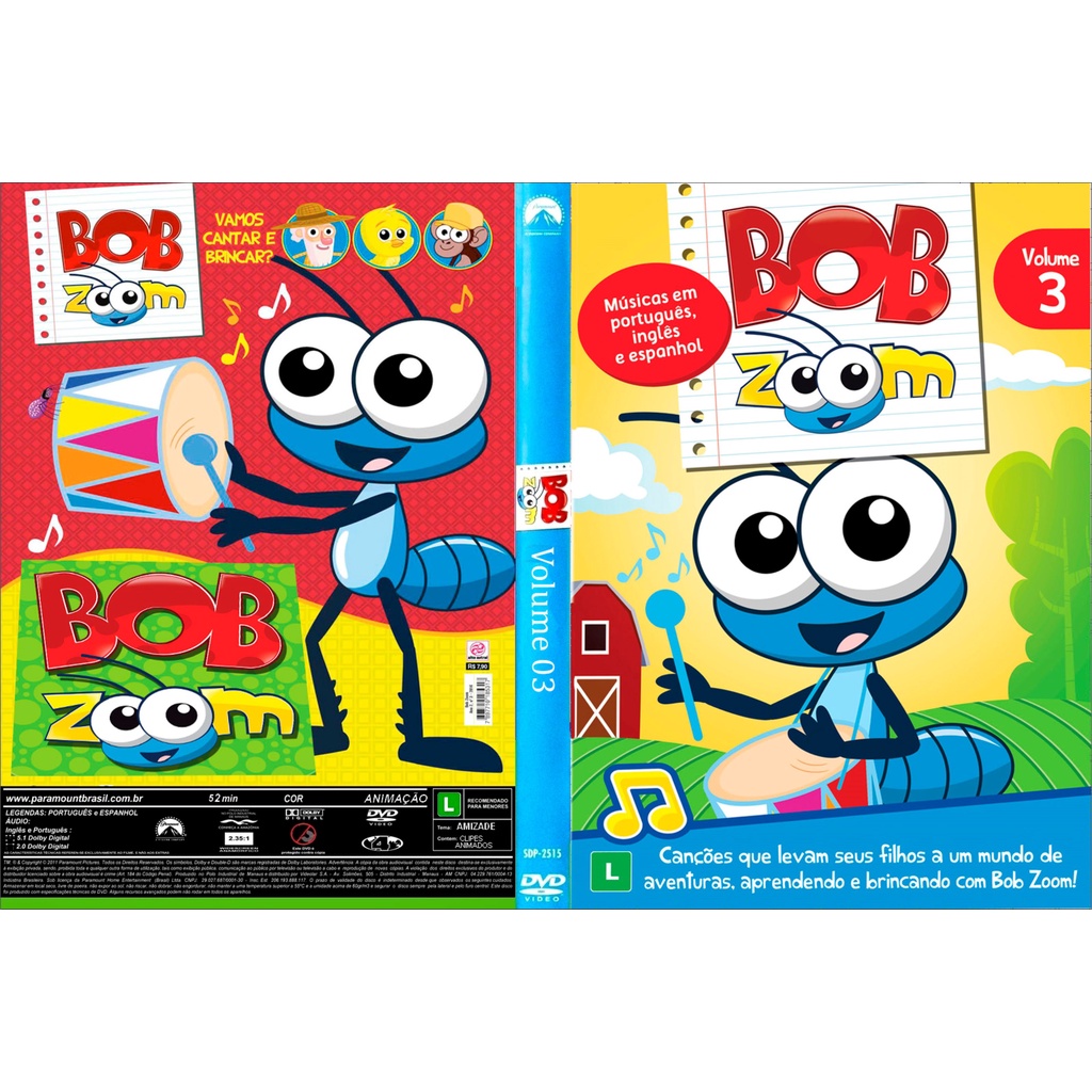 Bob Zoom Coleção completa 5 DVDs - detalhe