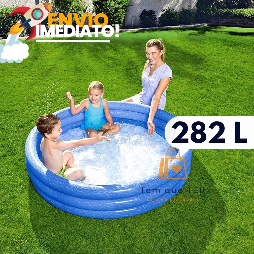 Piscina Inflável Infantil Capacidade 282 litros 1,52m x 30cm Bestway Para Crianças Super Resistente