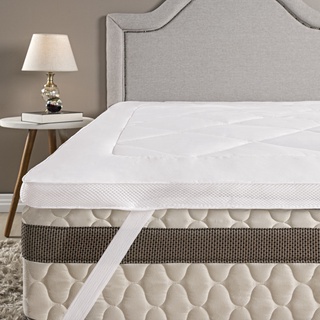 Pillow Top Solteiro Protetor de Colchão 188x88x4cm Altura Fibra Siliconada Macio e Volumoso