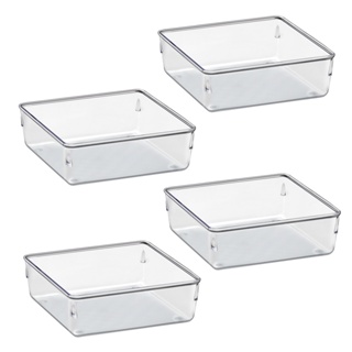 Kit 4 Organizadores Multiuso para Gavetas, maquiagem ,Geladeiras, Pote Acrílico Cristal acrimet 973 em Oferta na Shopee