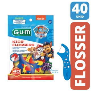 Fio Dental Infantil com Cabo Flosser Patrulha Canina | 40 Unidades | GUM