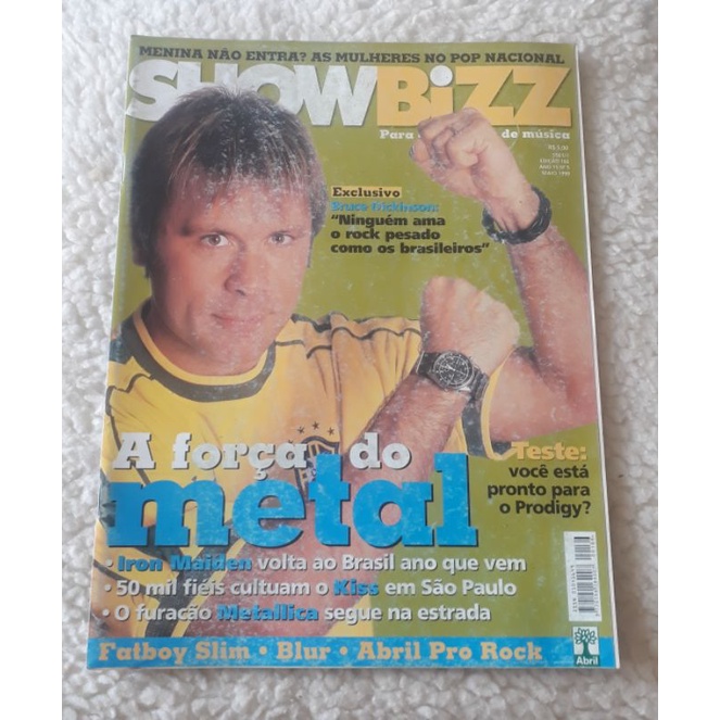 Revista Show Bizz Bruce Dickinson Ed. 166 Ano 15 Número 5 Maio/ 1999