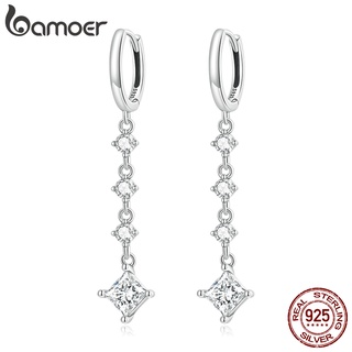 Bamoer Brincos De Prata 925 Com Zirconita Delicadas Jóias Para Mulheres