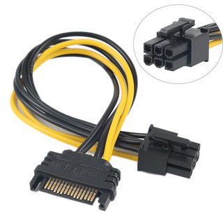 Cabo adaptador de energia 1x SATA para 1x 6 pinos PCI Express = PARA PLACA DE VIDEO GPU