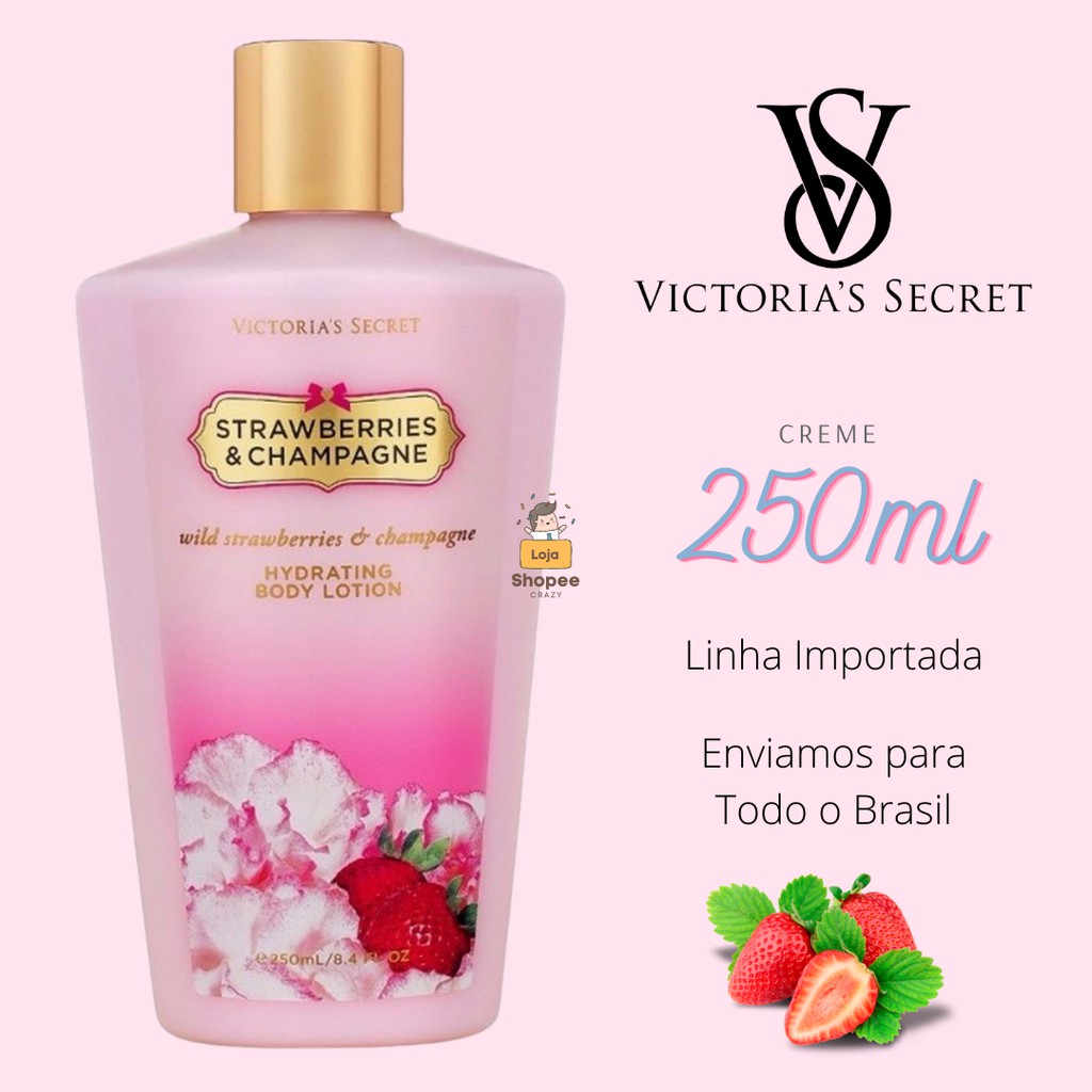 serie Michelangelo ga winkelen Creme Vitória Secrets 250ml | Morango & Champagne | STRAWBERRIES | Shopee  Brasil