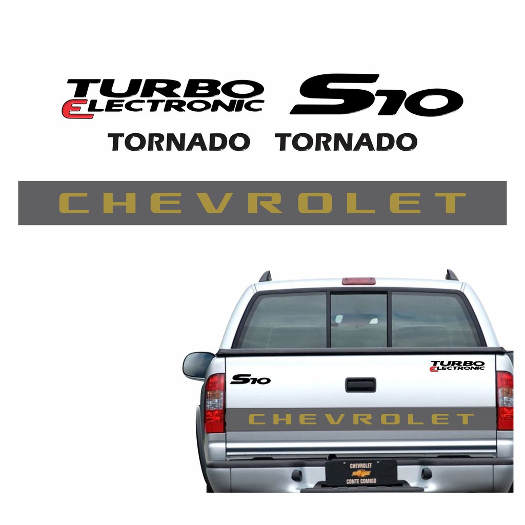 Kit Adesivos S10 Tornado Turbo 2007 + Faixa Preto R779