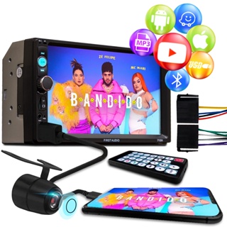 Central Multimidia Mp5 2 Din Usb Bluetooth Espelhamento Android + Camera de ré automotiva em Oferta na Shopee