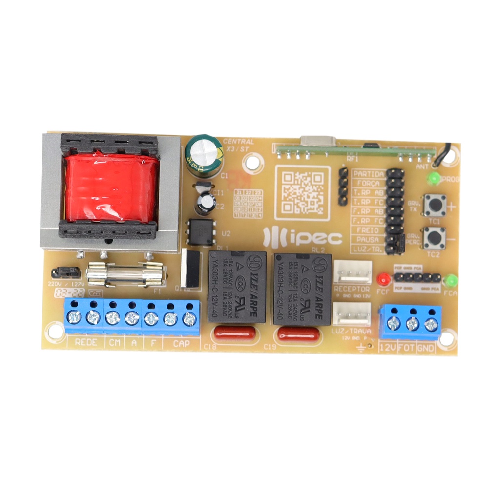 Placa Central para Motor Portão Eletrônico Universal 433mhz X3 St Full Ipec