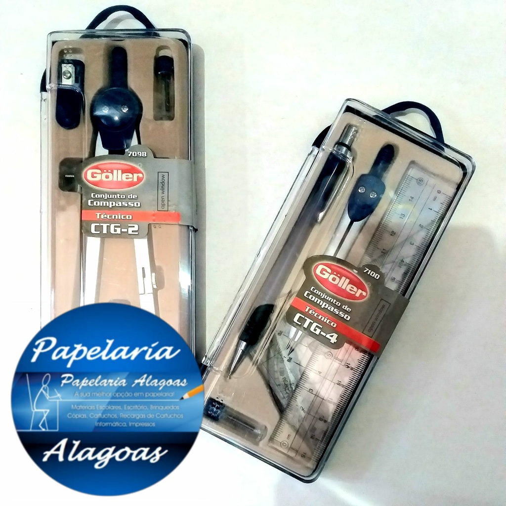 Kit Conjunto Compasso Técnico Goller em Oferta na Shopee