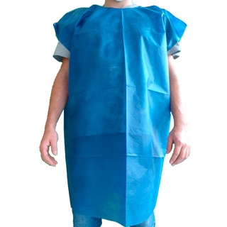 Avental Capote Hospitalar Sem Manga Azul Pct 10 Und