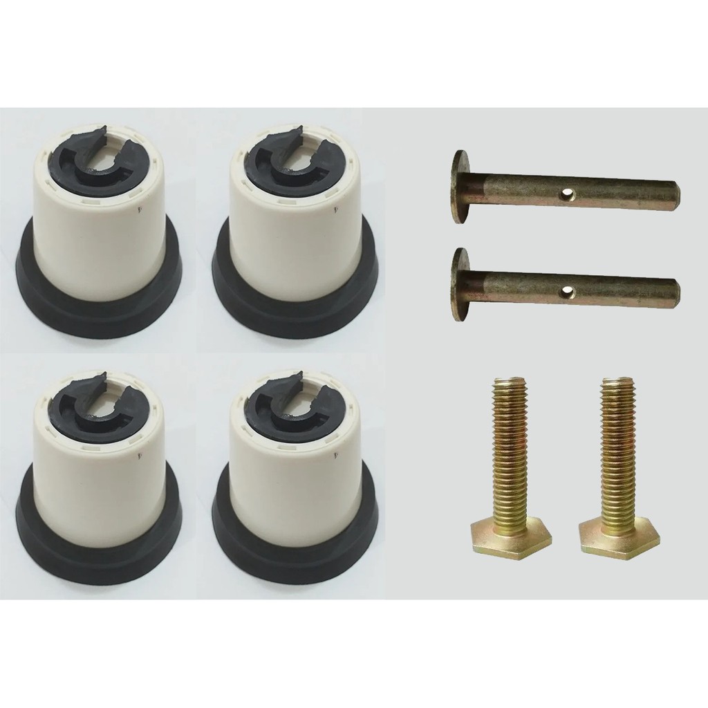 Kit de Pés Niveladores com Ventosa + 2 Parafusos Frontal + 2 Traseiros - Brastemp Antiga