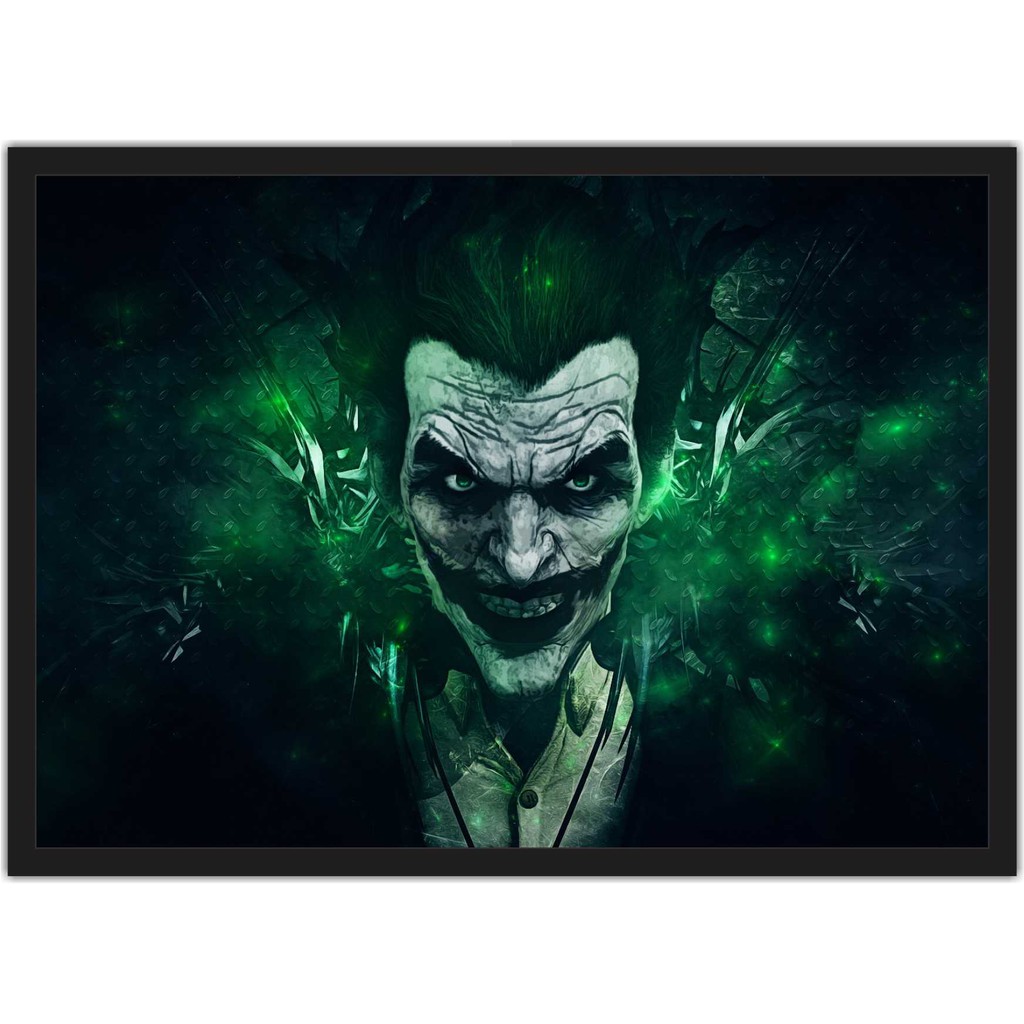 Quadro Decorativo Super Heróis Coringa Joker Decorações Com Moldura T001 M