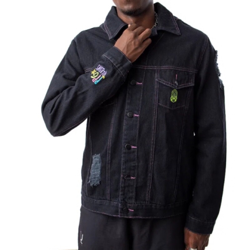 Jaqueta jeans super poderosas macaco loco mojo jojo Piticas