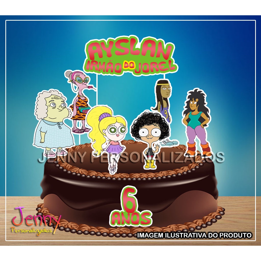 Topo Topper de bolo Irmão do Jorel Personalizado