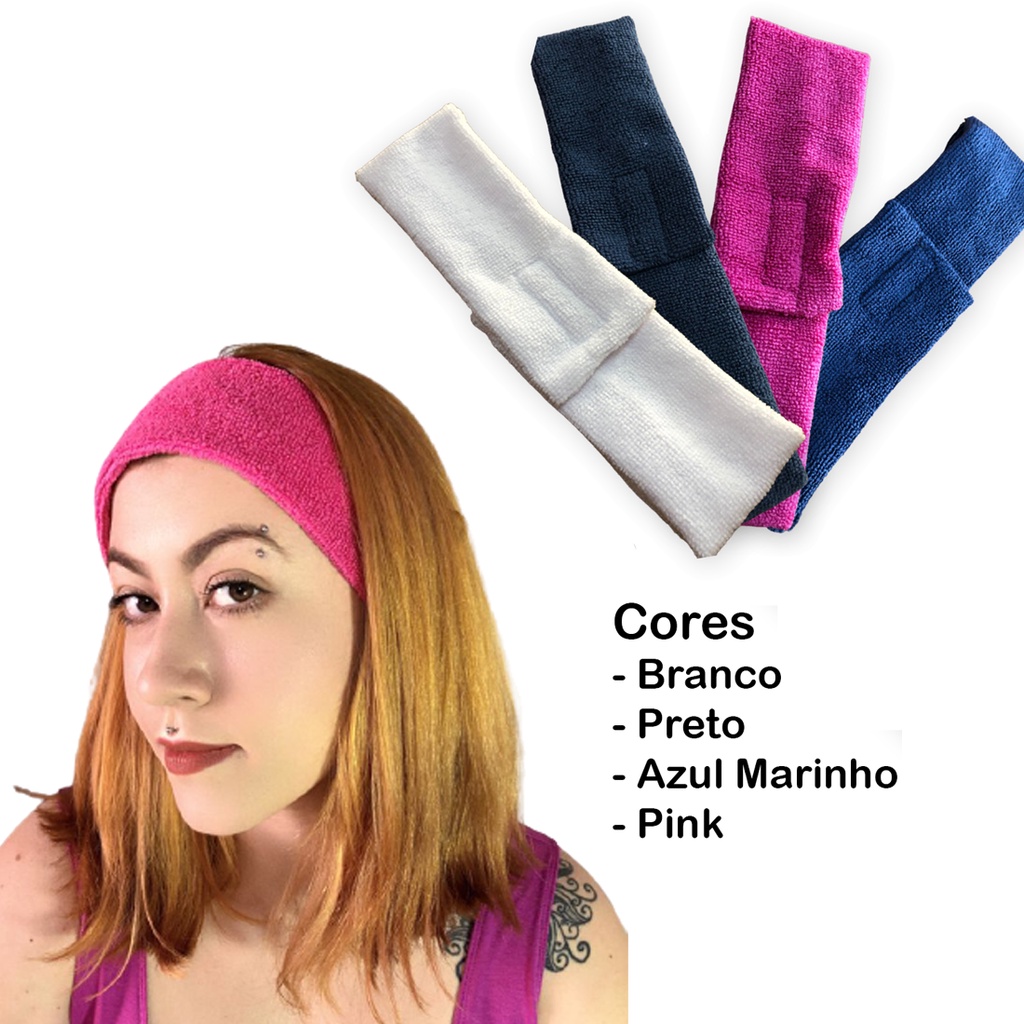 Faixa de Cabelo esportiva Atoalhada  Maquiagem Banho E Limpeza Pele Skincare  spa salão massagem