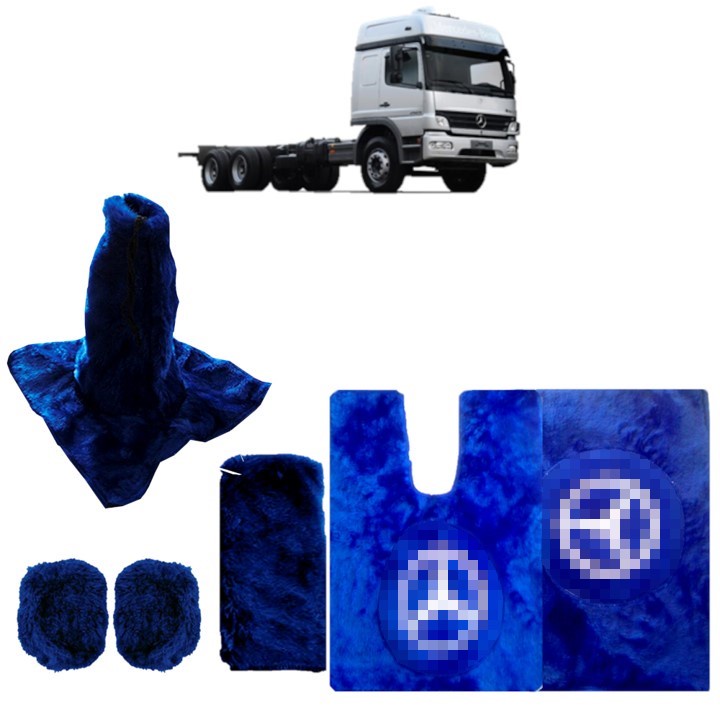 Kit Tapete de Chinil + Capa de Câmbio e Pedal Caminhão MB Atego