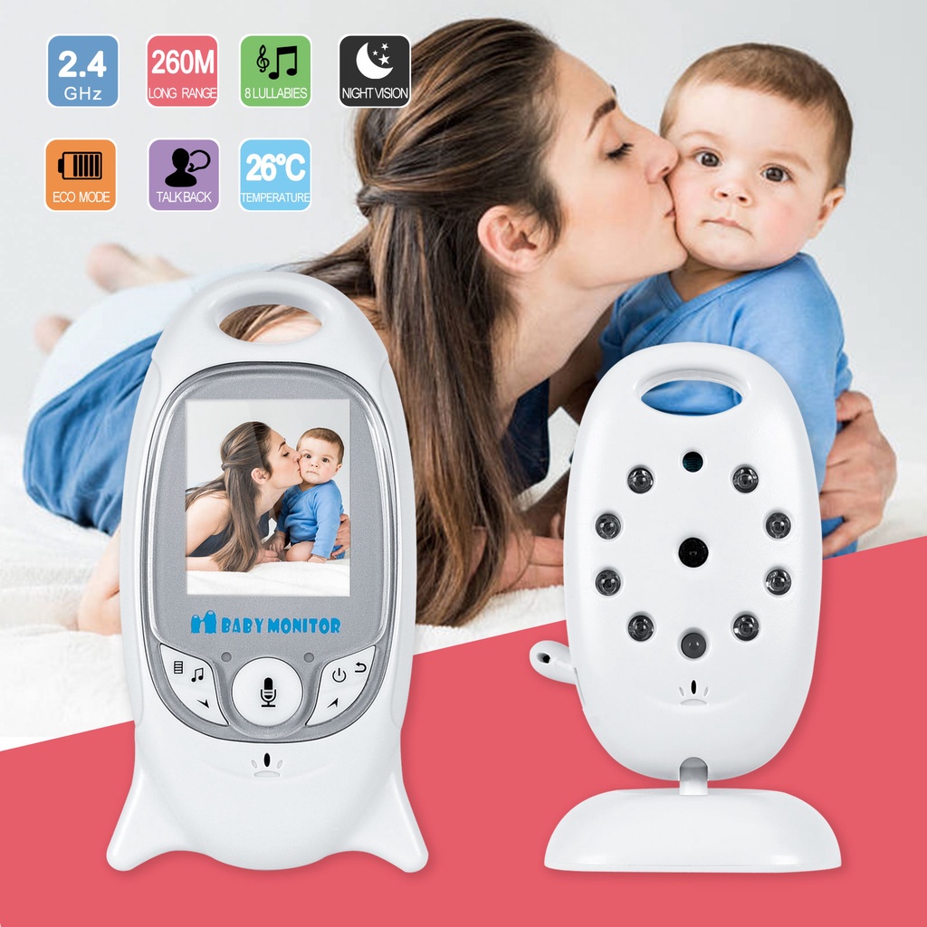 Babá Eletrônica Câmera Sem Fio Bebê Monitor 2 Polegadas Rádio Vídeo Visão Noturna Walkie Monitoramento Da Temperatura