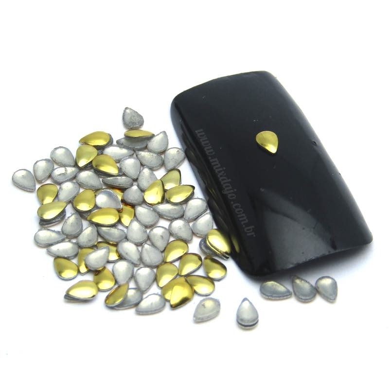 Tachinha Gota 3x2mm 200 Peças Para Decoração Das Unhas Manicure Pedrarias 3d