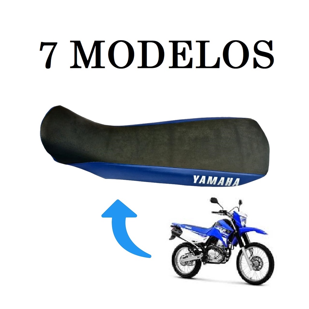 Capa Do Banco Modelo Original Yamaha Xtz 250 Lander Com Escrita Preta Azul Antiderrapante Fibra de Carbono De 2005 a 21