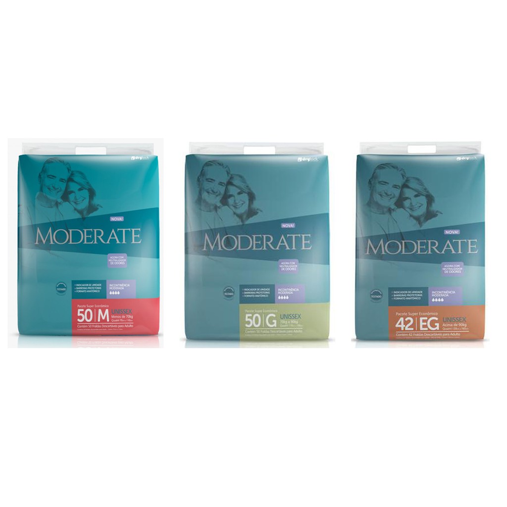 Fralda Geriátrica Moderate Hiper Pacote