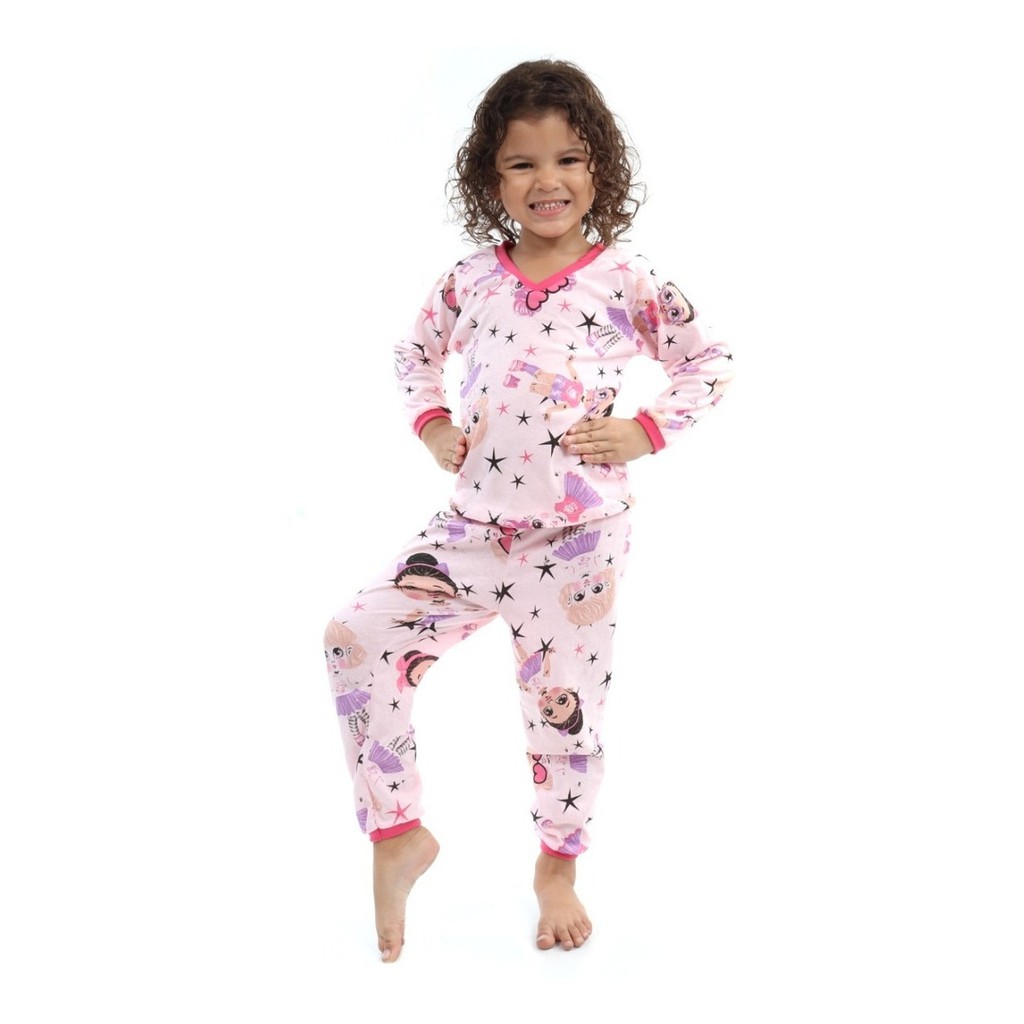 Kit 5 Pijama Estampado Conjuntos Infantil Bebê Calça + Blusa Algodão
