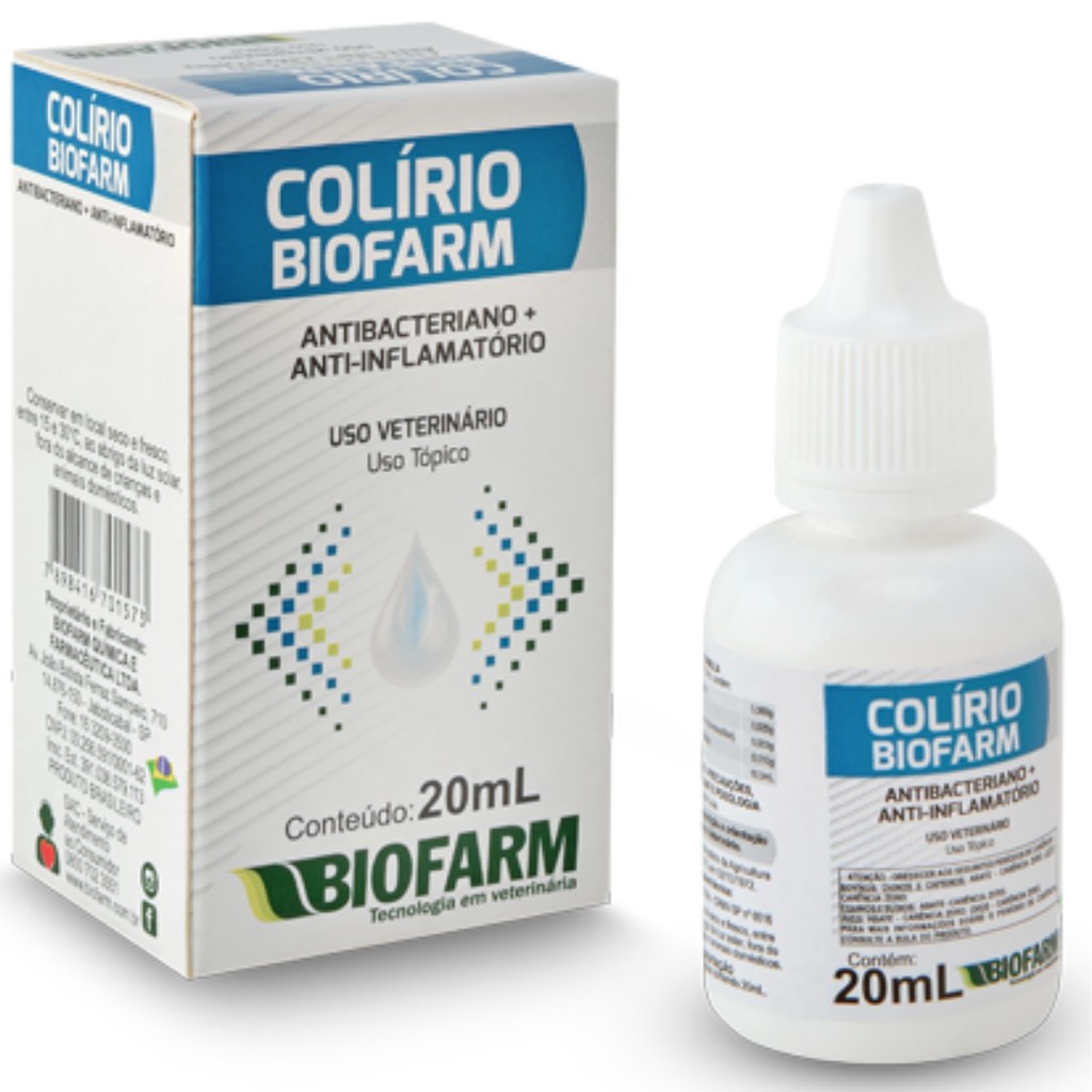 Colírio Antibacteriano e Anti-Inflamatório Biofarm 20mL em Oferta na Shopee