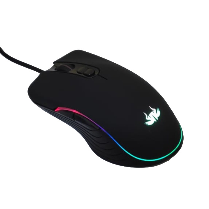 Mouse gamer 4800dpi 7 botoes led rgb knup kp mu006 escorrega o pre o