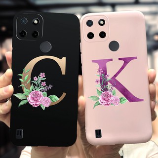Capa Flexível Anti-Impacto Com Letras Fofas Para Oppo Realme C21Y Realmec21Y 6.5 Polegadas Realmi C 21y