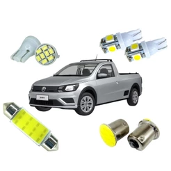 Kit Lâmpadas Led Para Vw Saveiro G2 G3 G4 G5 G6 Luz Ré Teto Placa Farolete Pingão Torpedo Led Cob