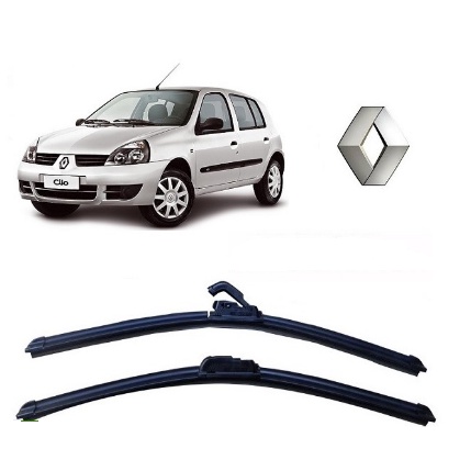 Par Palhetas Limpador De Parabrisa Dianteiro Para Clio G2 1999 Até 2017 Par Palhetas Limpador De Parabrisa Dianteiro Para Clio G2 1999 Até 2017